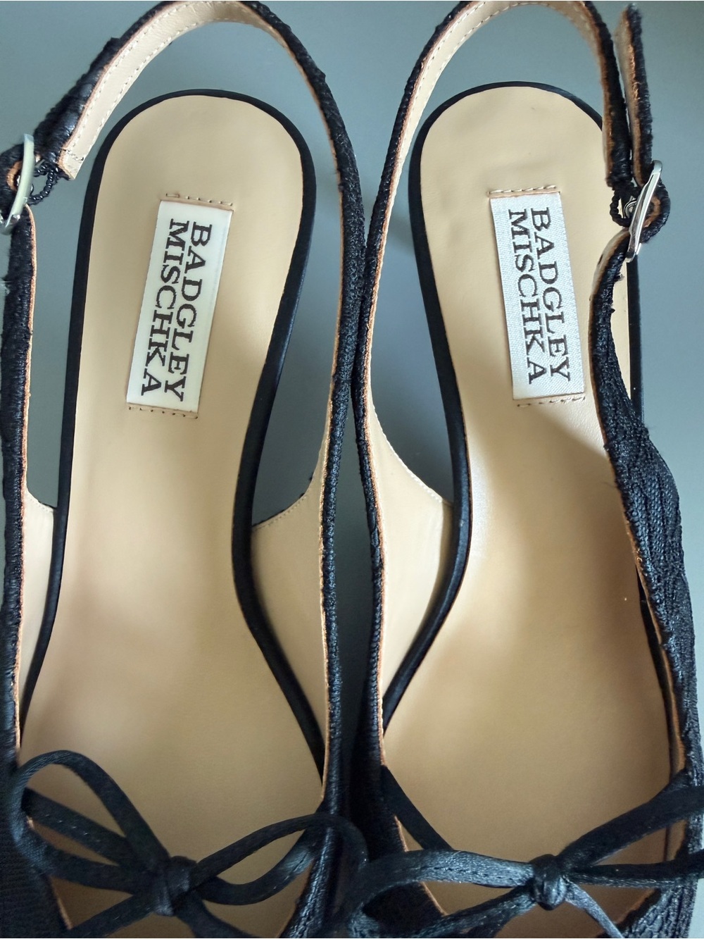 Badgley Mischka Black Slingback Heels 
– Size 6 – Never Worn - Picture 3 of 7